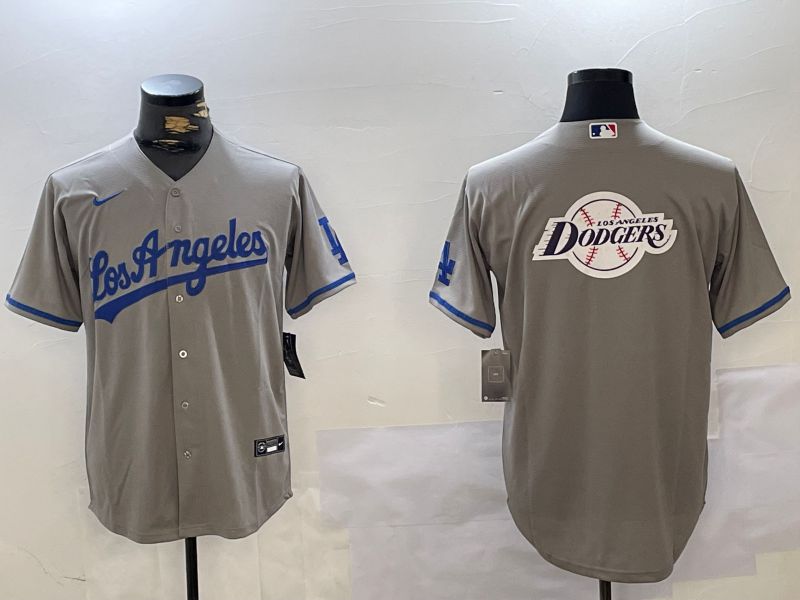 Men Los Angeles Dodgers Blank Grey Game 2024 Nike MLB Jersey style 10168